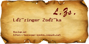 Lézinger Zsóka névjegykártya